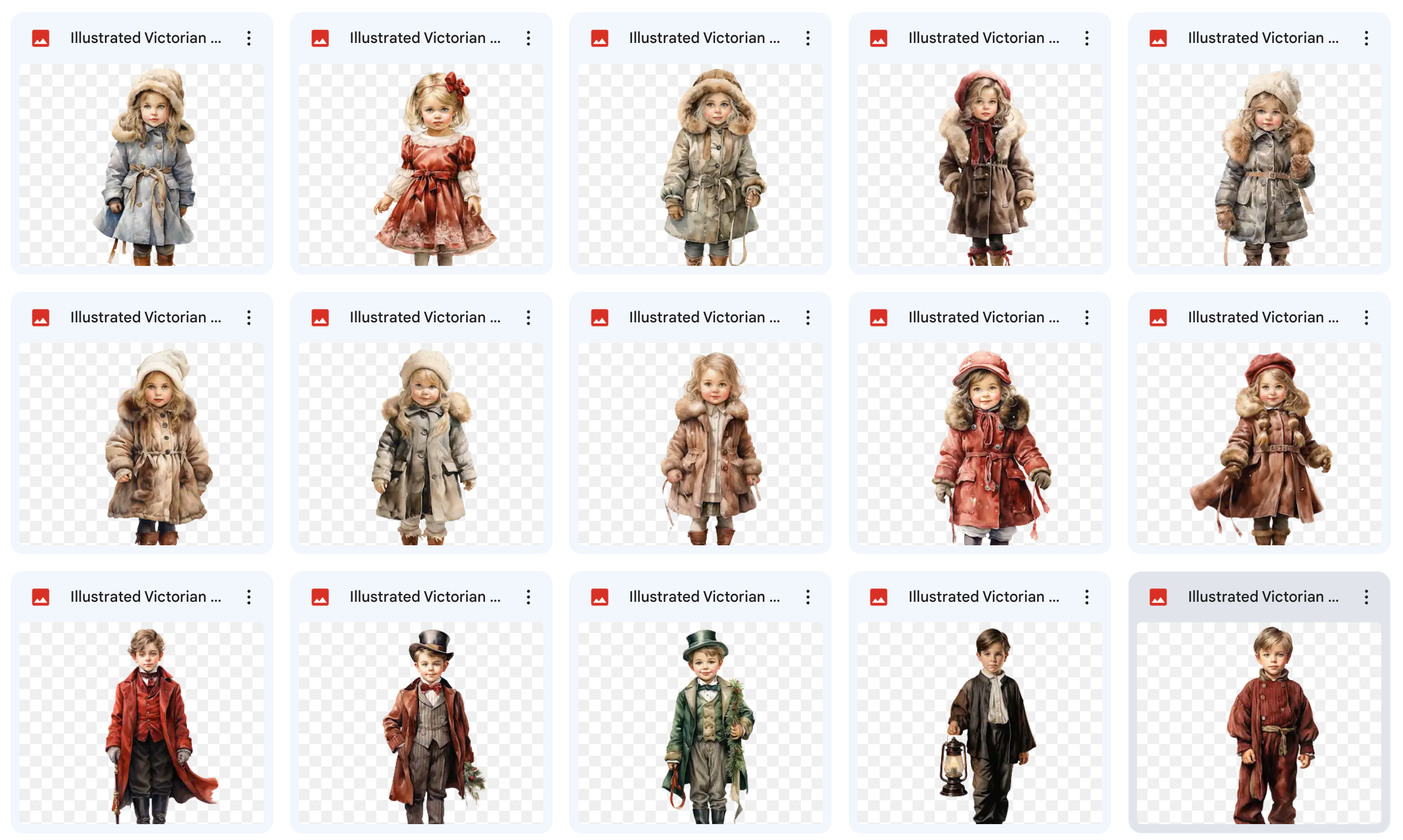 Illustrated Victorian Christmas Asset Pack - Meg Bitton Productions