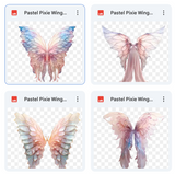 Magical Pastel Pixie Wings Overlays