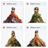 Magical Wildflower Gown Model Overlays