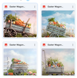 Easter Wagon Background Bundle