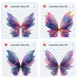 Magical Lavender Fairy Wings Overlays