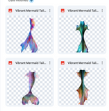 Magical Vibrant Mermaid Tail Overlays
