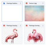 Flamingo Background, Overlay, Texture & Brush Kit