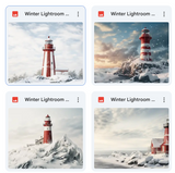 Winter Lighthouse Background Bundle