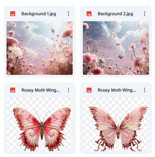 Rosey Fairy Background, Overlays, Texture & Brush Kit