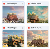 Daffodil Wagon Background Bundle