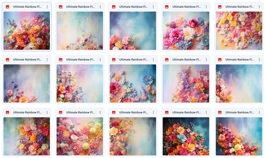 Ultimate Rainbow Floral Portrait Background Bundle - Meg Bitton Productions