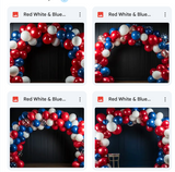 Red White & Blue Balloon Arch Background Bundle