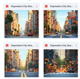Claymation City Street Background Bundle