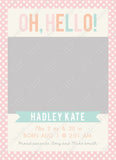 Girl Pastel Polka Dots Announcement Template