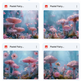 Pastel Fairy Mushroom Background Bundle