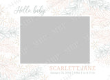 Girl Simple Floral Announcement Template