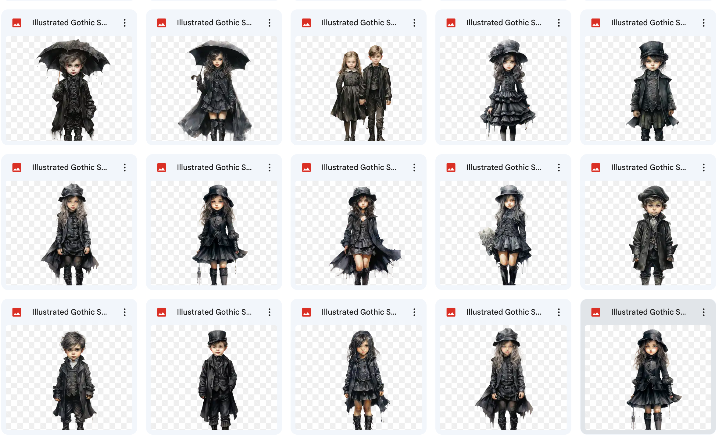 Illustrated Gothic Kids Asset Pack - Meg Bitton Productions