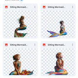 Magical Sitting Mermaid Model Overlays