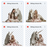 Magical Sitting Unicorn Model Overlays