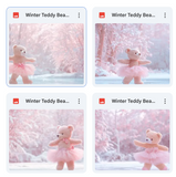 Winter Teddy Bear Background Bundle