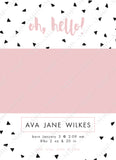 Girl Modern Triangles Announcement Template
