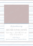 Boy Simple Stripes Announcement Template