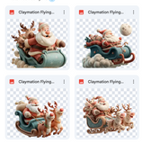 Magical Claymation Flying Santa Overlays