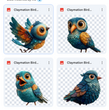 Magical Claymation Bird Overlays