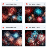 Magical Red White & Blue Fireworks Overlays