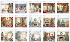 Illustrated Home For Christmas Asset Pack - Meg Bitton Productions