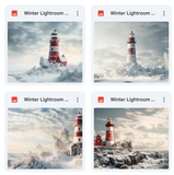 Winter Lighthouse Background Bundle