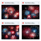 Magical Red White & Blue Fireworks Overlays