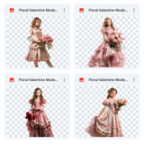 Magical Floral Valentine Model Overlays