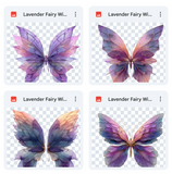 Magical Lavender Fairy Wings Overlays