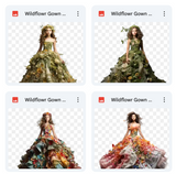 Magical Wildflower Gown Model Overlays