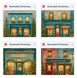 Illustrated Christmas Shop Background Bundle
