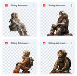 Magical Sitting Astronaut Model Overlays
