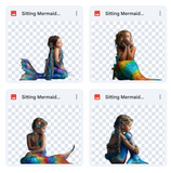 Magical Sitting Mermaid Model Overlays