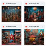 Studio Super Hero Background Bundle