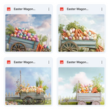 Easter Wagon Background Bundle