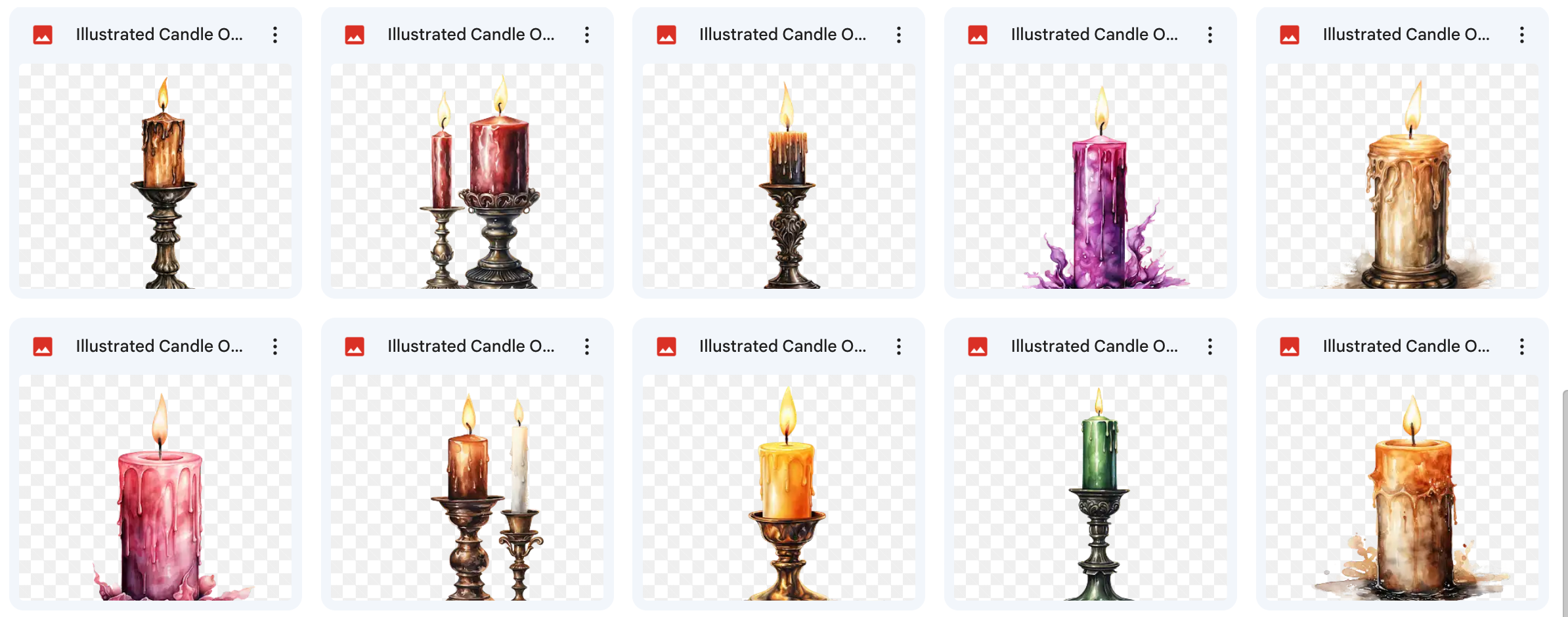 Illustrated Candlelight Asset Pack - Meg Bitton Productions