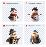 Magical Claymation Snowman Overlays