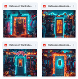 Halloween Wardrobe Background Bundle