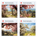 Rustic Spring Background Bundle