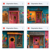 Claymation Store Front Background Bundle
