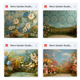 Retro Garden Studio Background Bundle