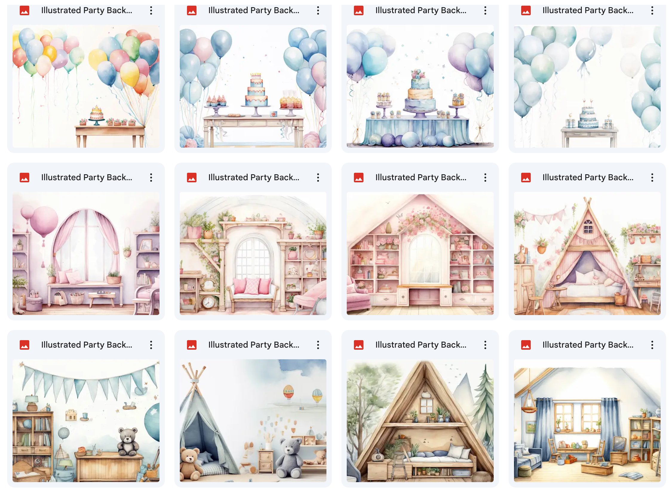 Illustrated Party Asset Pack - Meg Bitton Productions