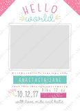 Girl Hello Announcement Template