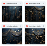 Boho Starry Studio Background Bundle
