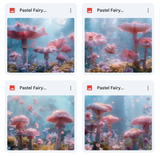 Pastel Fairy Mushroom Background Bundle