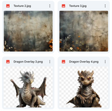Dragon Friend Background, Overlay, Texture & Brush Kit