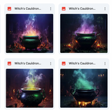 Witch's Cauldron Background Bundle