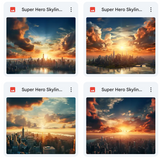 Super Hero Skyline Background Bundle