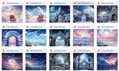 Ultimate Fantasy Winter Background Bundle - Meg Bitton Productions